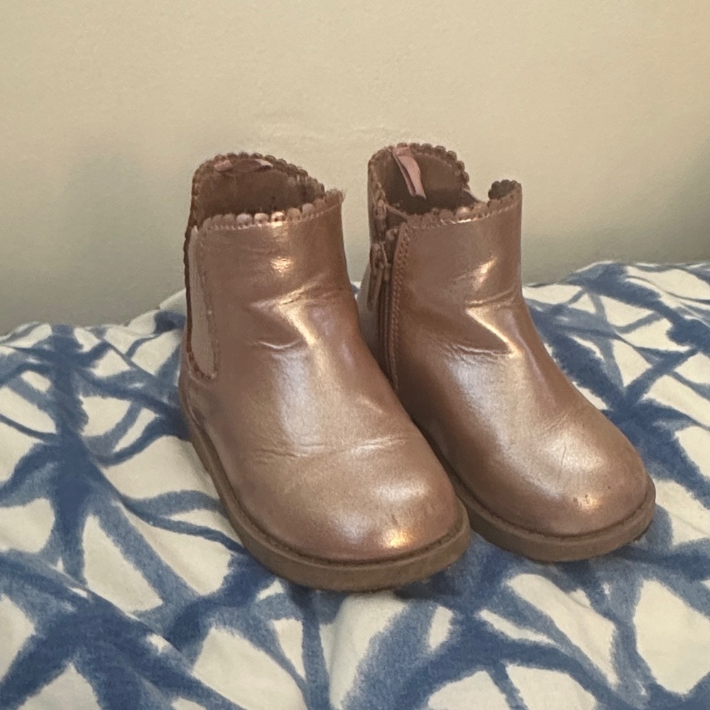 Old Navy Metallic Bronze Girls Ankle Boots
